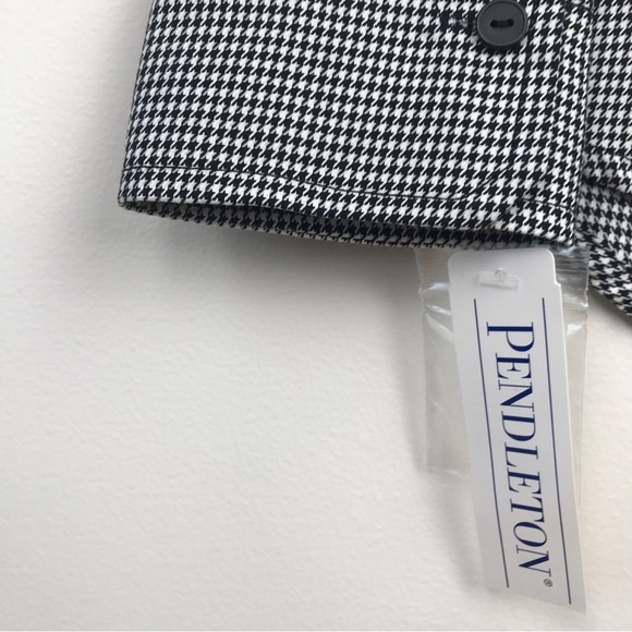 Pendleton Womens Button Down Shirt New w/ Tags Black & White Houndstooth Sz 6 - Picture 12 of 12